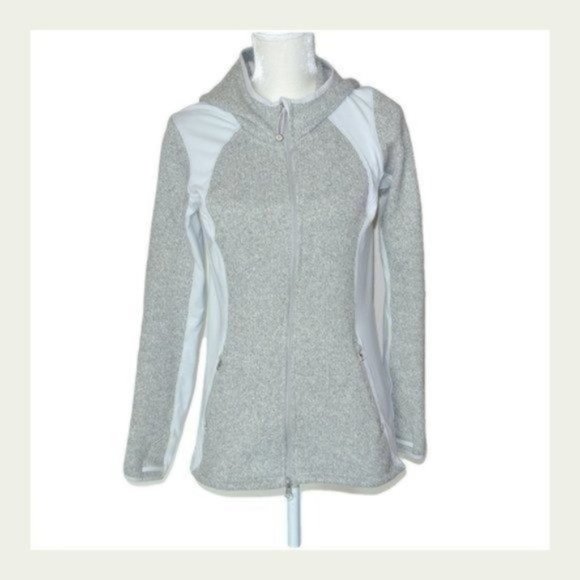 Athleta‎ Gray Knit Hooded Jacket S - Picture 1 of 7